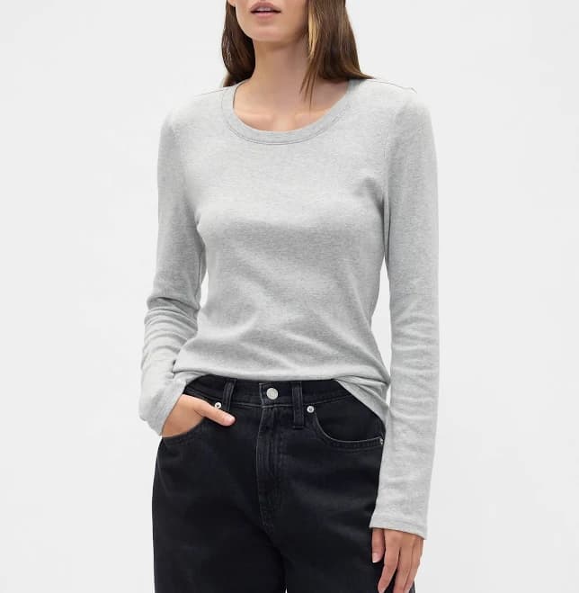 Gap Women's Modern Ribbed Crewneck T-Shirt