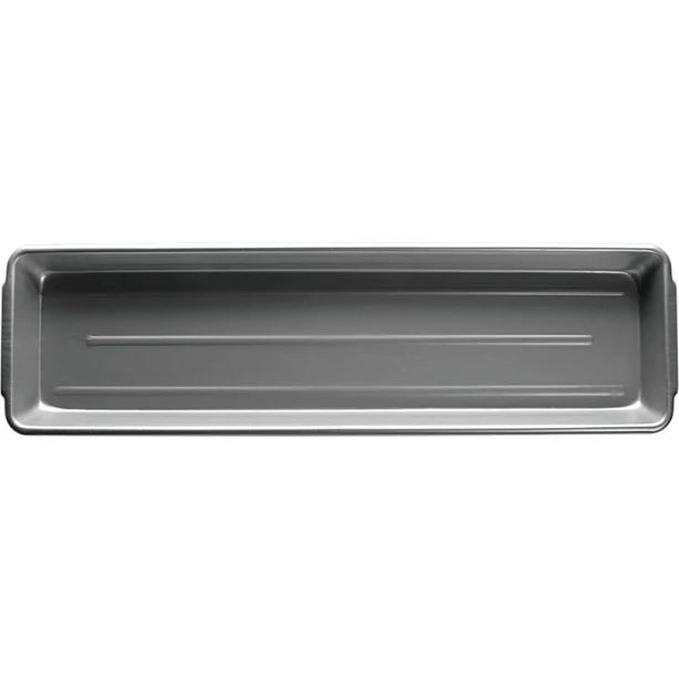 Rectangular Ribbed Aluminum Meat and Seafood Pan with Handles - 30"L x 8 1/2"W x 2"H