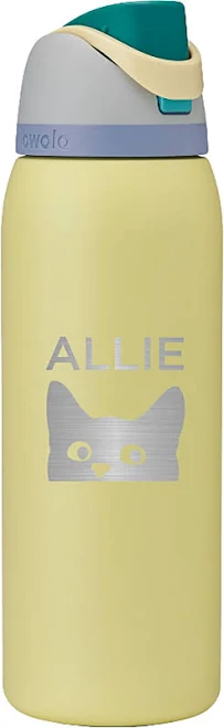 Owala Custom 40 oz. FreeSip Stainless Steel Water Bottle, Sunny Daze Orange