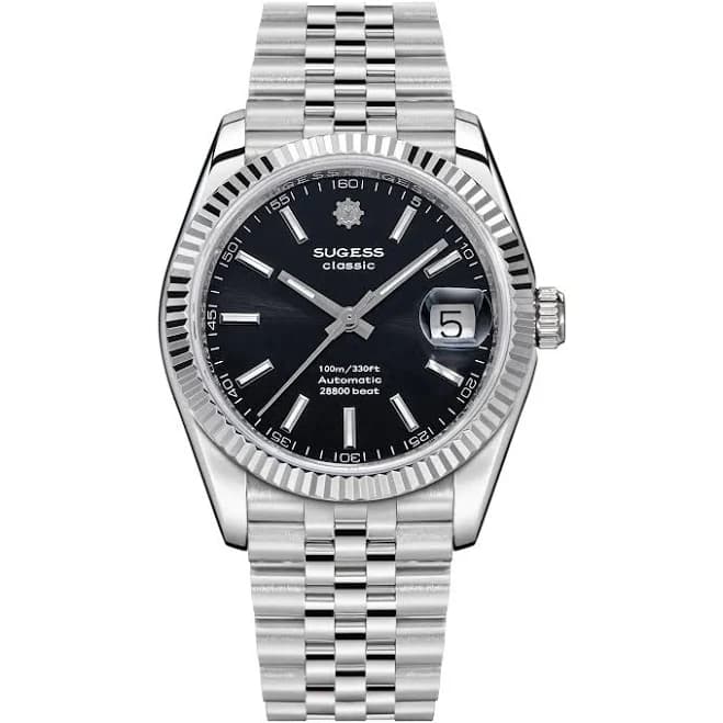 ST2130 Automatic Classic S447 Fluted Bezel Jubilee Bracelet with Crystal Indices