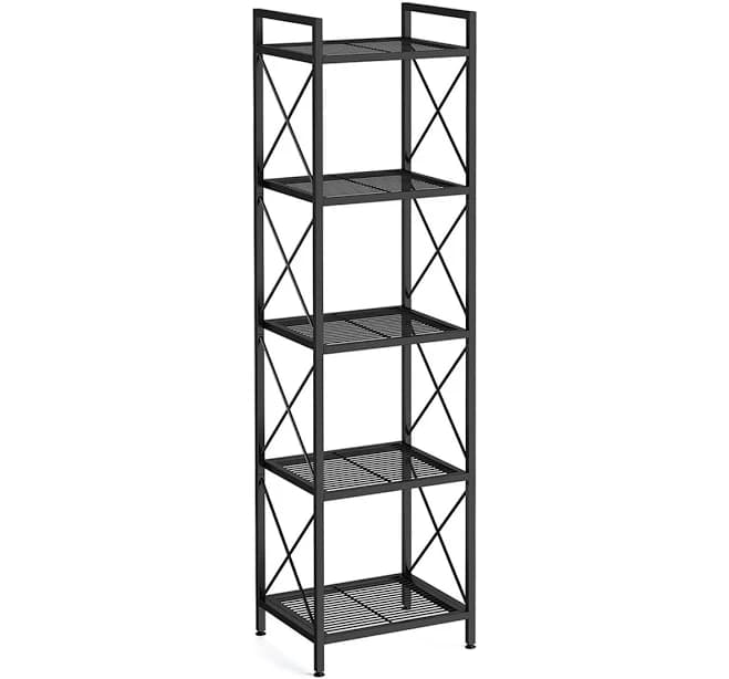 SONGMICS 5-Tier Metal Storage Rack with X Side Frames