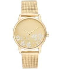 Nine West Women's Floral Mesh Bracelet Watch