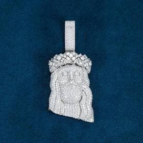 14K White Gold Iced Out Piece
