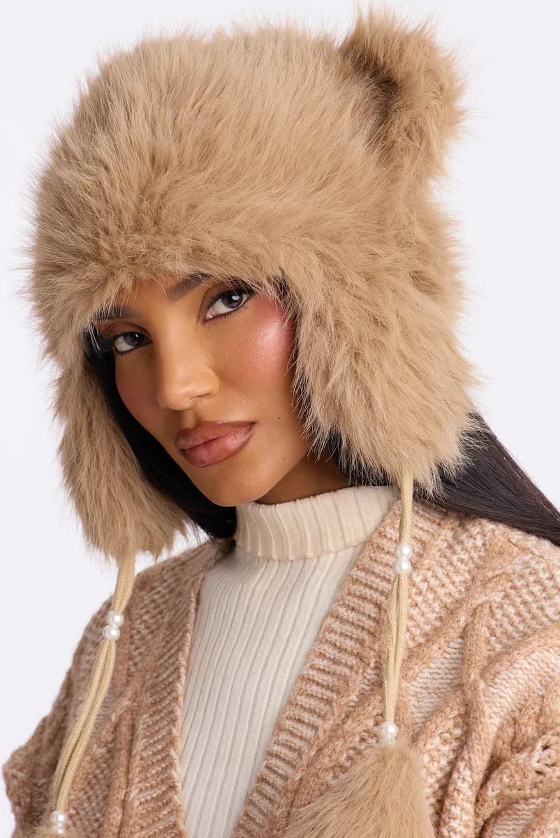 Fashion Nova Women's Beary Cold Outside Faux Fur Hat