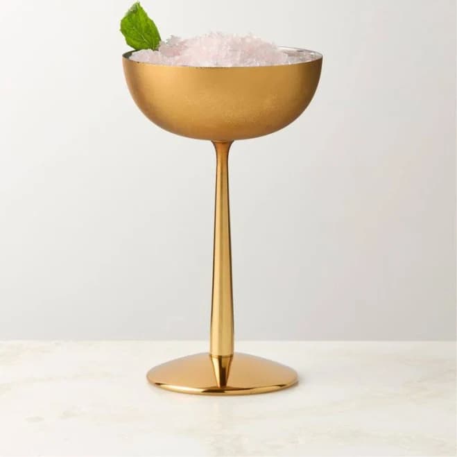 Emporia Brass-Plated Coupe Glass - CB2