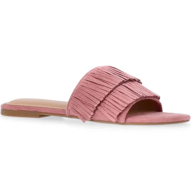Time and Tru Women's Fringe Slide Sandals