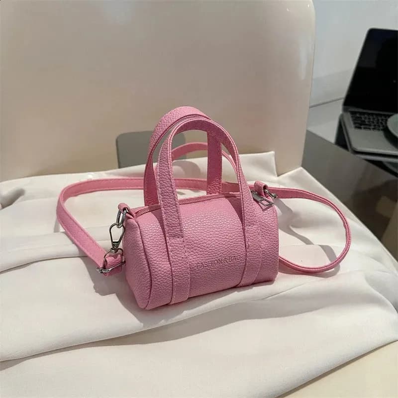 Versatile Lychee Textured Mini Cylindrical Crossbody bag for pillow for Women - 240827