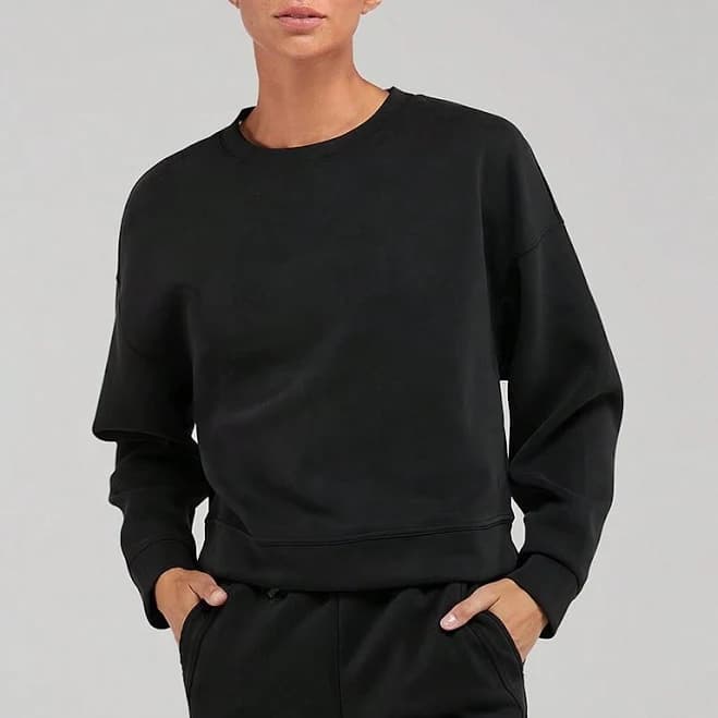 Glowmode Modal Silky Loose Drop Shoulder Sweatshirt with Thumbholes