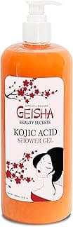 Geisha, Kojic Acid Skin Brightening Body Wash - 33 Fl oz / 1000 ml - Even Out Tone, Radiance, Face and Body Shower Gel, with Coconut Oil and Shea Butter