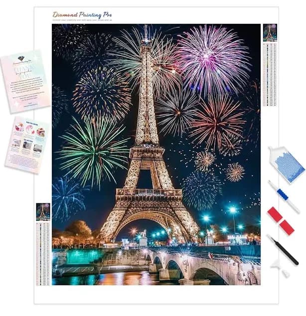 Fireworks Over Eiffel Tower Diamond Painting