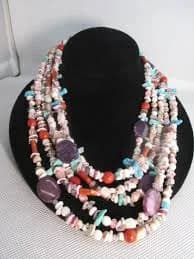 Multi Gem Stone Beaded Necklace