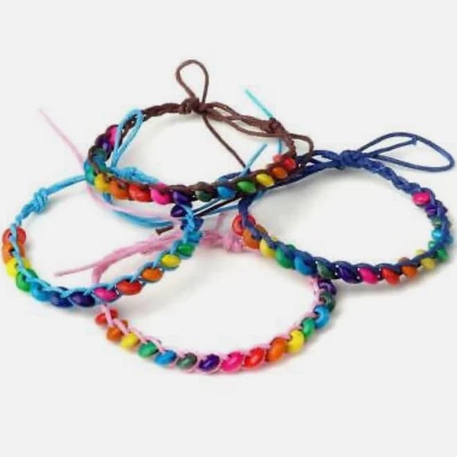 Kids Multicoloured Corded Beaded Friendship Bracelet Gift Present