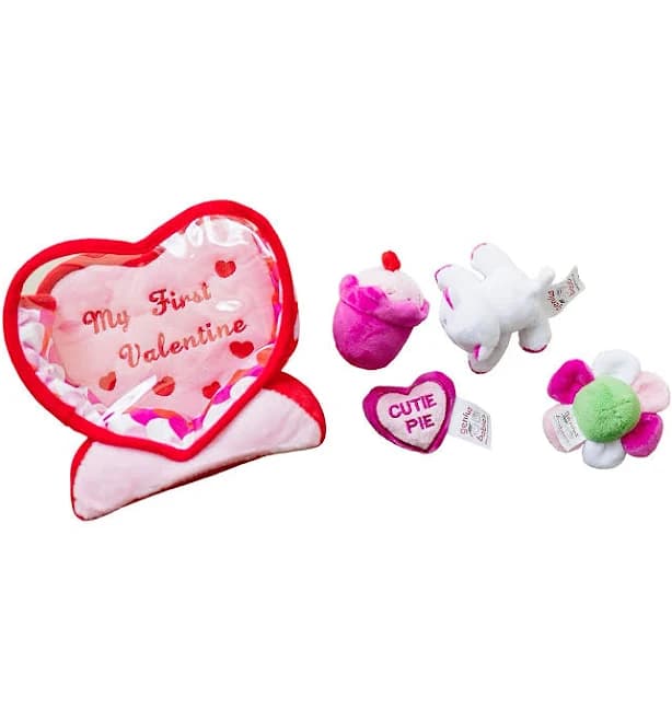 Genius Baby Toys Baby's First Valentine's Day Plush Fill & Spill Playset and Keepsake Gift