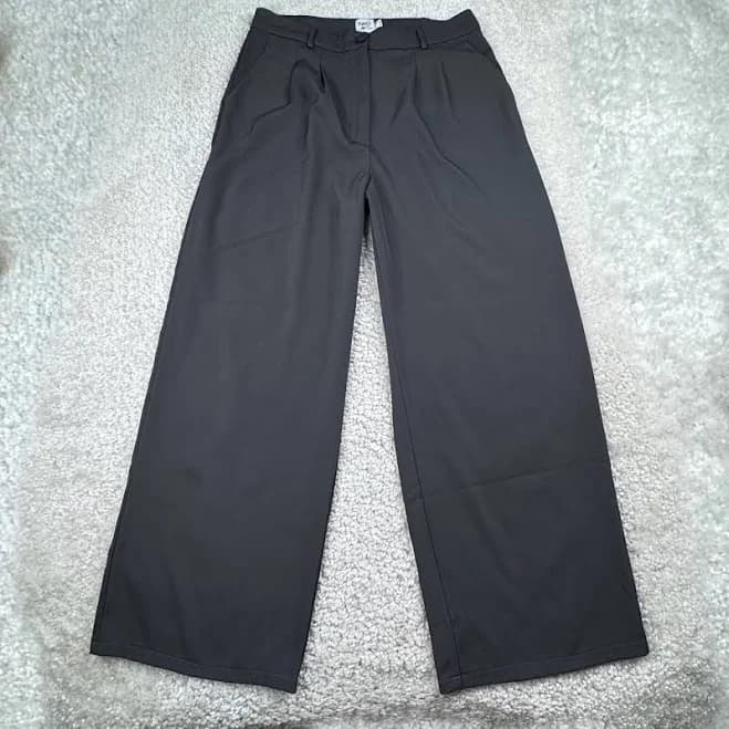 Princess Polly Archer Pants 30" Wide Leg Trouser Slate Gray Womens 14