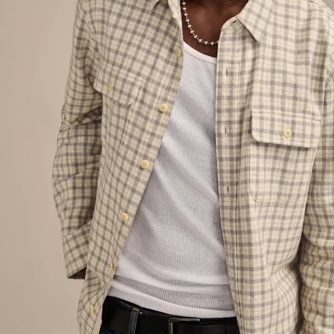 Lucky Brand Men's Humboldt Plaid Twill Utility Shirt