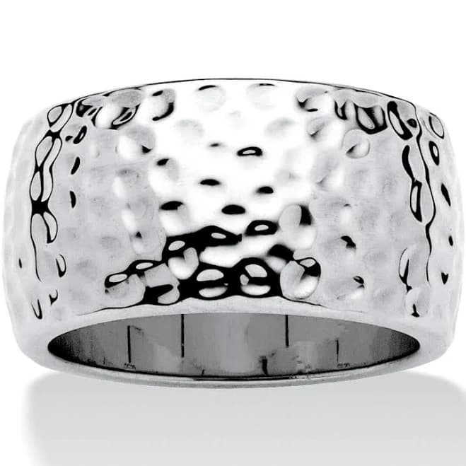 Hammered Wide Band Ring