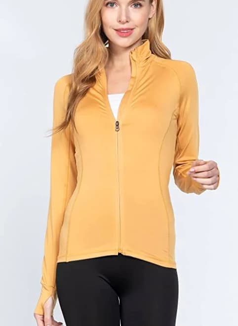 Women's Long Sleeve Zip Up Athletic Wear Sweater