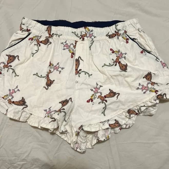 aerie Grinch Pajama Shorts - Women | Color: White | Size: M