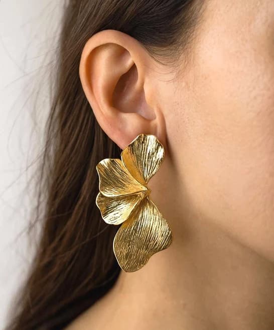 Artistic Botanical Leaf Clip-On Statement Earrings