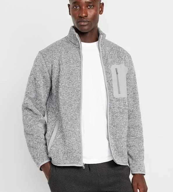 Old Navy Men's Sherpa-Lined Fleece-Knit Jacket