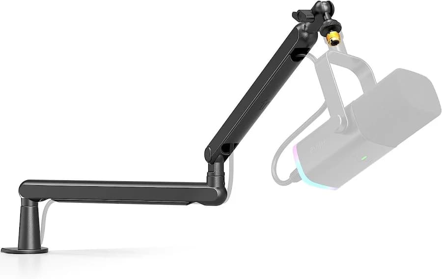 Black Boom Arm Stand with Cable Management & Desk Mount