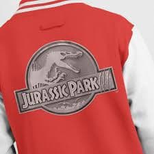 Jurassic Park III Spinosaurus Classic Silver Logo Men's Varsity Jacket | Fruugo US