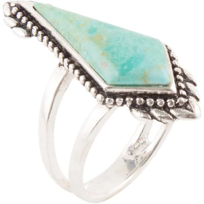 Barse Jewelry Sterling Silver Anemone Statement Ring with Blue Turquoise