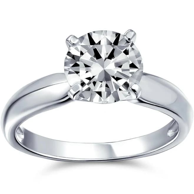 bling jewelry Timeless Promise 2CT Cz Round Solitaire Engagement Ring Thin Band Silver