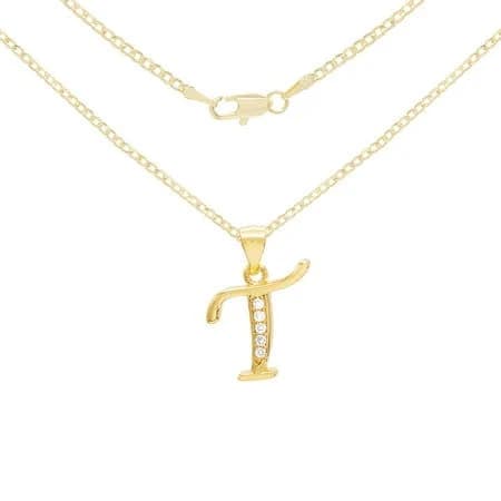 Beberlini 14K Gold Filled Cuban Chain Necklace with Cubic Zirconia