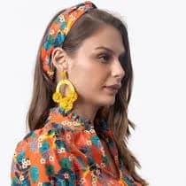 Cactus Floral Headband - Orange