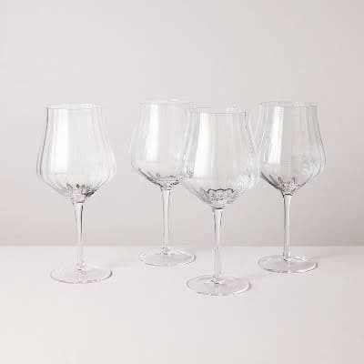 Hearth & Hand with Magnolia Set of 4 20oz Clear Wine Glasses