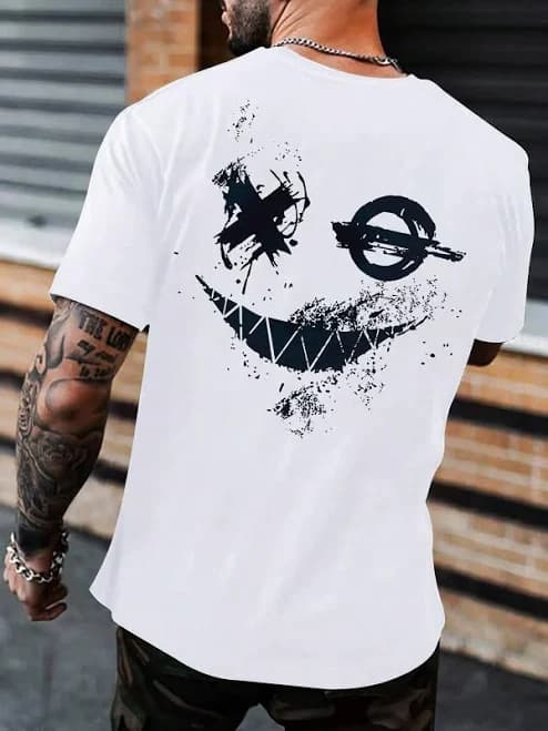 Men's Regular Fit Round Neck Short Sleeve Cartoon Graphic Tee