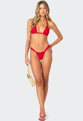 Edikted Women's Soraya Bikini Bottom - Red