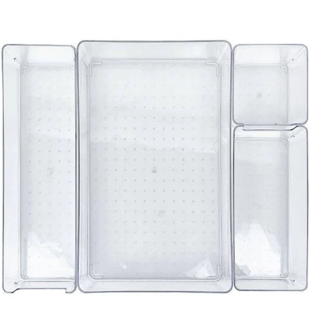 Belle Maison 4-Piece Multi-Purpose Clear Drawer Organizer