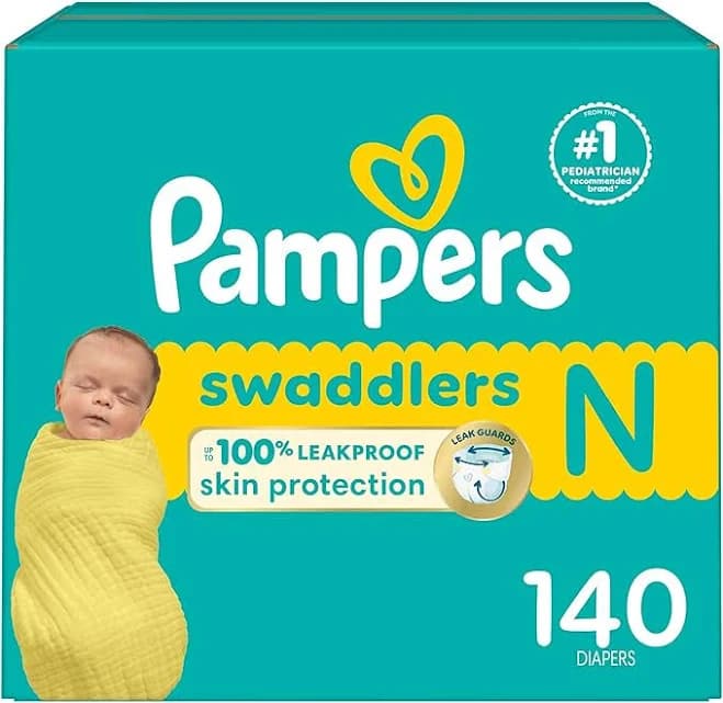 Pampers Swaddlers Newborn Diapers – Size N | Subscribe & Save 5% 140 Count