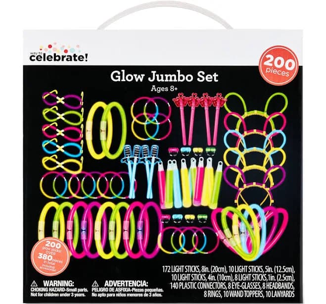 Way to Celebrate! Multicolor Jumbo Glow Sticks Party Favors Set