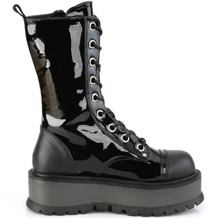 Pleaser Slacker-220 Mid-Calf Platform Lace-Up Ankle Boots