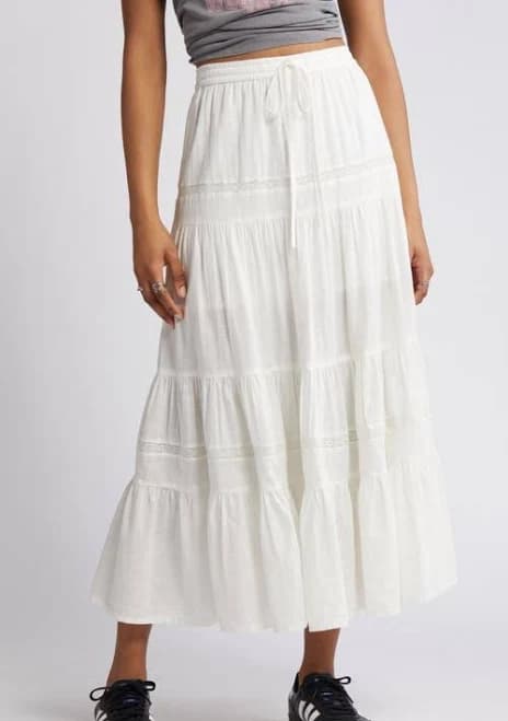 BP. Tiered Cotton Maxi Skirt