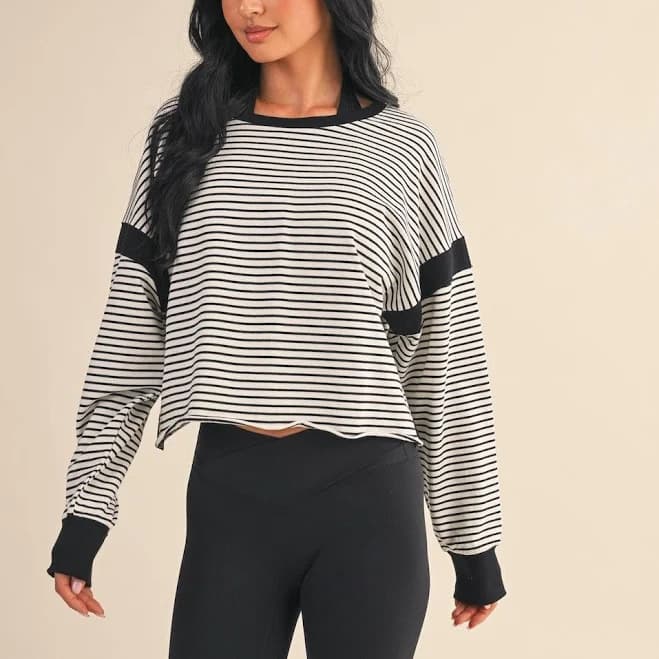 Kenzie Striped Layering Sweatshirt