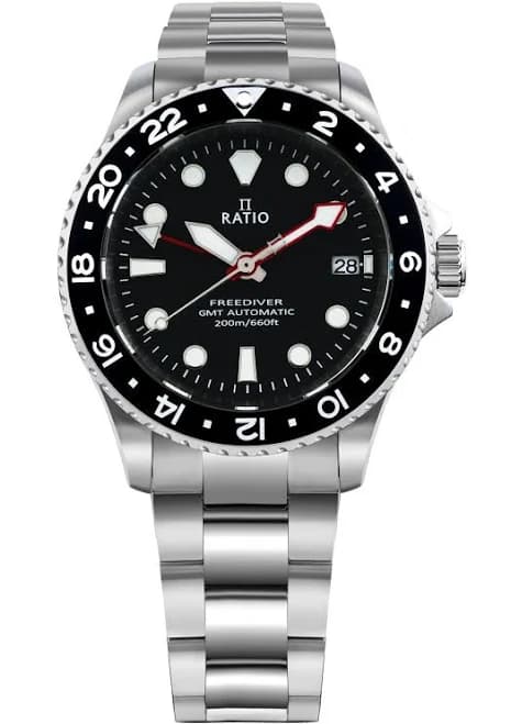 Ratio Men's Freediver GMT Stainless Watch