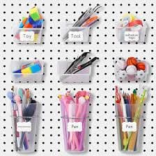 95-Piece Pegboard Accessories Set with Hooks, Cups, Wire Shelf, Tissue Box, Clothes Board for Garage, Workshop (Clear) : Industrial & Scientific - Amazon.com