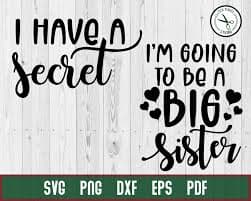 I Have a Secret I' Going to Be A Big Sister Pregnancy Announce SVG Cut File Cricut - Etsy
