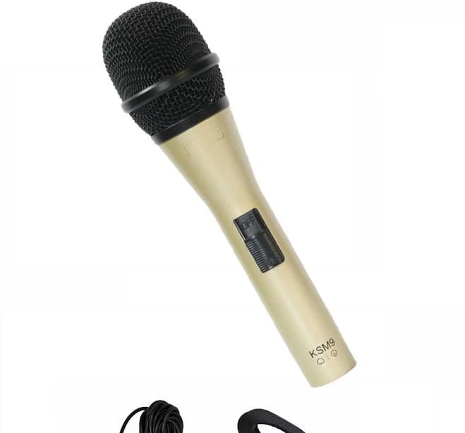 Metal Ksm9 Cardioid Handheld Microphone Dynamic Mic Gold Black Color