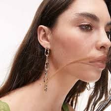 Topshop Michigan interlocking chain earrings in gold tone | ASOS