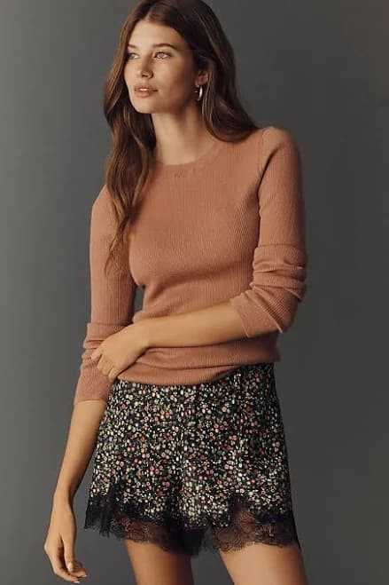 Anthropologie Tilda Lace-Trim Shorts