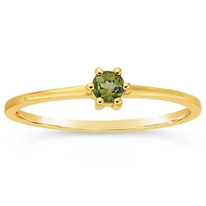 14K Yellow Gold Peridot-Set Ring