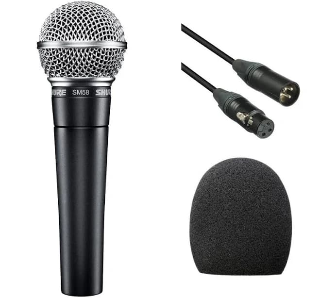 Shure SM58 Handheld Dynamic Microphone Kit (Black Cable & Windscreen)