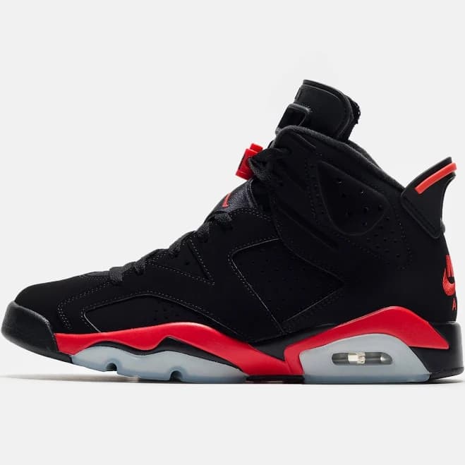 Air Jordan 6 Retro Sneaker in Black/Lt. Crimson - Jordan 8 / Black/Lt. Crimson by Jordan - Notre