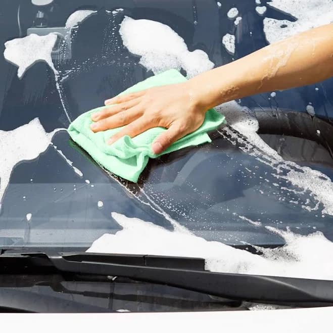 Amazon Basics Microfiber Cleaning Cloths, Free from Streaks/Lint/Scratch for Cars, Pack of 24, Green/Gray/Pink, 16" x 12"