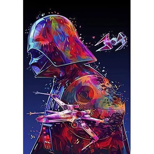 Premium Diamond Painting Kit Star Wars Darth Vader - AB Diamond Dots, Square / 20*30cm/8*12inch / No Frame